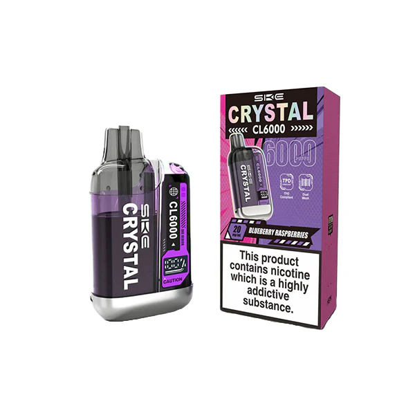 20mg SKE Crystal CL6000 Disposable Rechargeable Vape Kit 6000 Puffs 5 20mg SKE Crystal CL6000 Disposable Rechargeable Vape Kit 6000 Puffs 5