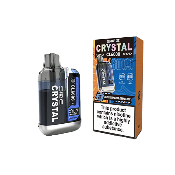20mg SKE Crystal CL6000 Disposable Rechargeable Vape Kit 6000 Puffs 6 20mg SKE Crystal CL6000 Disposable Rechargeable Vape Kit 6000 Puffs 6
