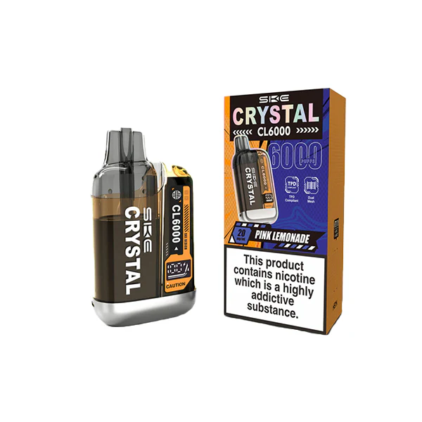 20mg SKE Crystal CL6000 Disposable Rechargeable Vape Kit 6000 Puffs 10 20mg SKE Crystal CL6000 Disposable Rechargeable Vape Kit 6000 Puffs 10