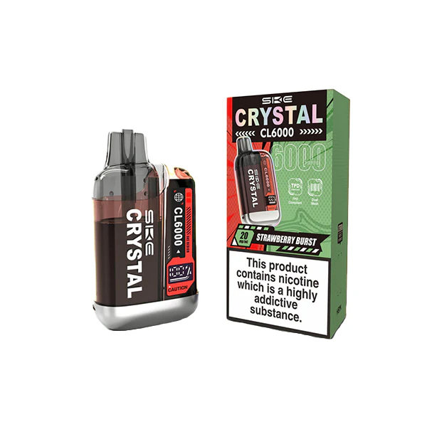 20mg SKE Crystal CL6000 Disposable Rechargeable Vape Kit 6000 Puffs 12 20mg SKE Crystal CL6000 Disposable Rechargeable Vape Kit 6000 Puffs 12