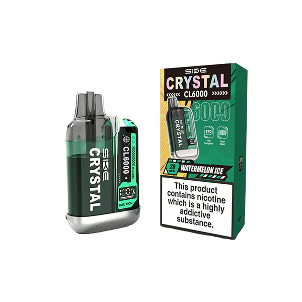20mg SKE Crystal CL6000 Disposable Rechargeable Vape Kit 6000 Puffs 13 20mg SKE Crystal CL6000 Disposable Rechargeable Vape Kit 6000 Puffs 13