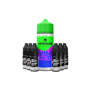 0mg Crystalize Bar Salts 120ml Longfill (50VG/50PG) + 6x Free 20mg Nicotine Shots 10ml 2