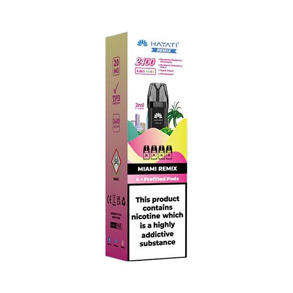 20mg Hayati Remix 2400 Replacement Pods 2400 Puffs 9 20mg Hayati Remix 2400 Replacement Pods 2400 Puffs 9