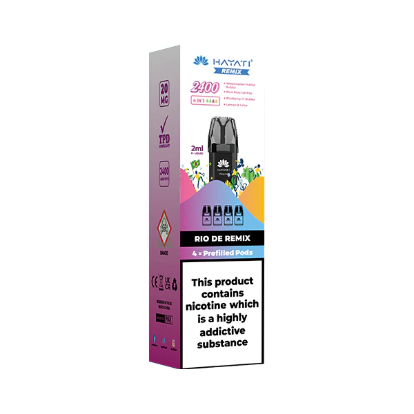 20mg Hayati Remix 2400 Replacement Pods 2400 Puffs 10 20mg Hayati Remix 2400 Replacement Pods 2400 Puffs 10