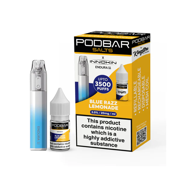 20mg Podbar Salts by Kingston x Innokin Endura S1 Disposable Vape Kit 3500 Puffs 4 20mg Podbar Salts by Kingston x Innokin Endura S1 Disposable Vape Kit 3500 Puffs 4