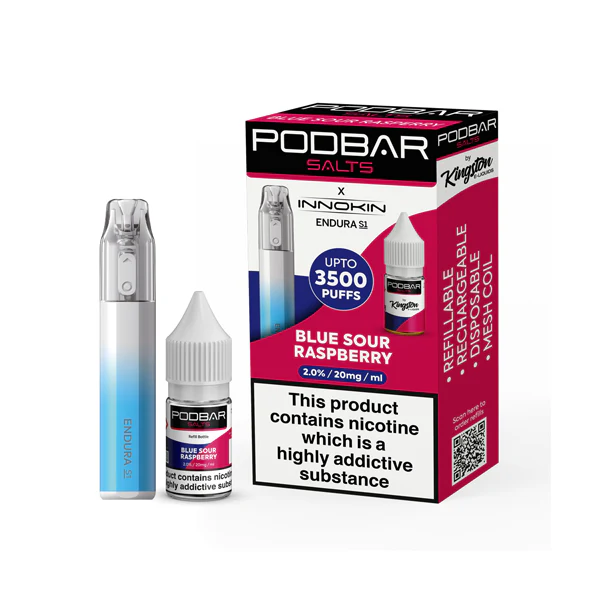 20mg Podbar Salts by Kingston x Innokin Endura S1 Disposable Vape Kit 3500 Puffs 5 20mg Podbar Salts by Kingston x Innokin Endura S1 Disposable Vape Kit 3500 Puffs 5