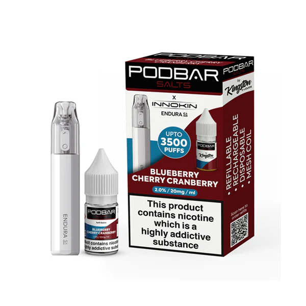 20mg Podbar Salts by Kingston x Innokin Endura S1 Disposable Vape Kit 3500 Puffs 6 20mg Podbar Salts by Kingston x Innokin Endura S1 Disposable Vape Kit 3500 Puffs 6