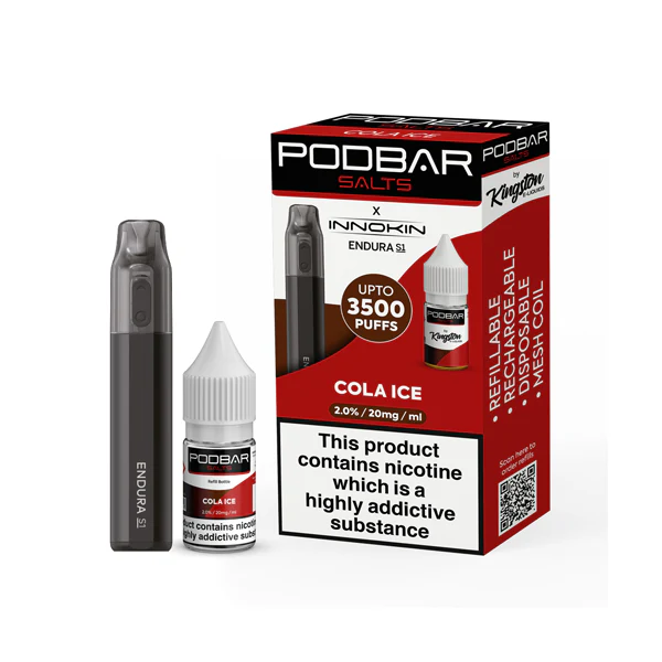 20mg Podbar Salts by Kingston x Innokin Endura S1 Disposable Vape Kit 3500 Puffs 7 20mg Podbar Salts by Kingston x Innokin Endura S1 Disposable Vape Kit 3500 Puffs 7