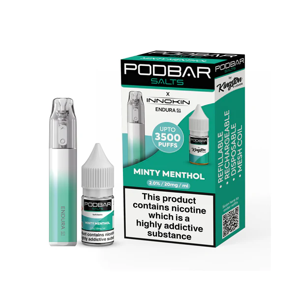 20mg Podbar Salts by Kingston x Innokin Endura S1 Disposable Vape Kit 3500 Puffs 13 20mg Podbar Salts by Kingston x Innokin Endura S1 Disposable Vape Kit 3500 Puffs 13