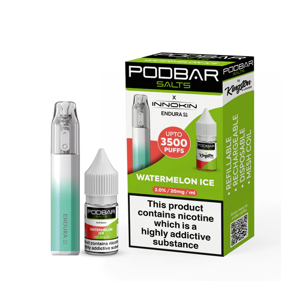 20mg Podbar Salts by Kingston x Innokin Endura S1 Disposable Vape Kit 3500 Puffs 15 20mg Podbar Salts by Kingston x Innokin Endura S1 Disposable Vape Kit 3500 Puffs 15